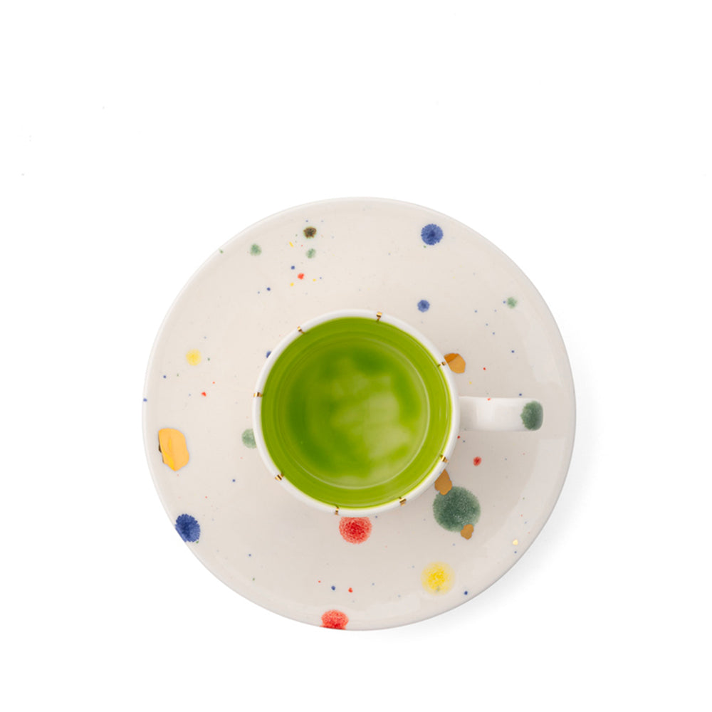 Compact Ceramic Cup and Saucer Set