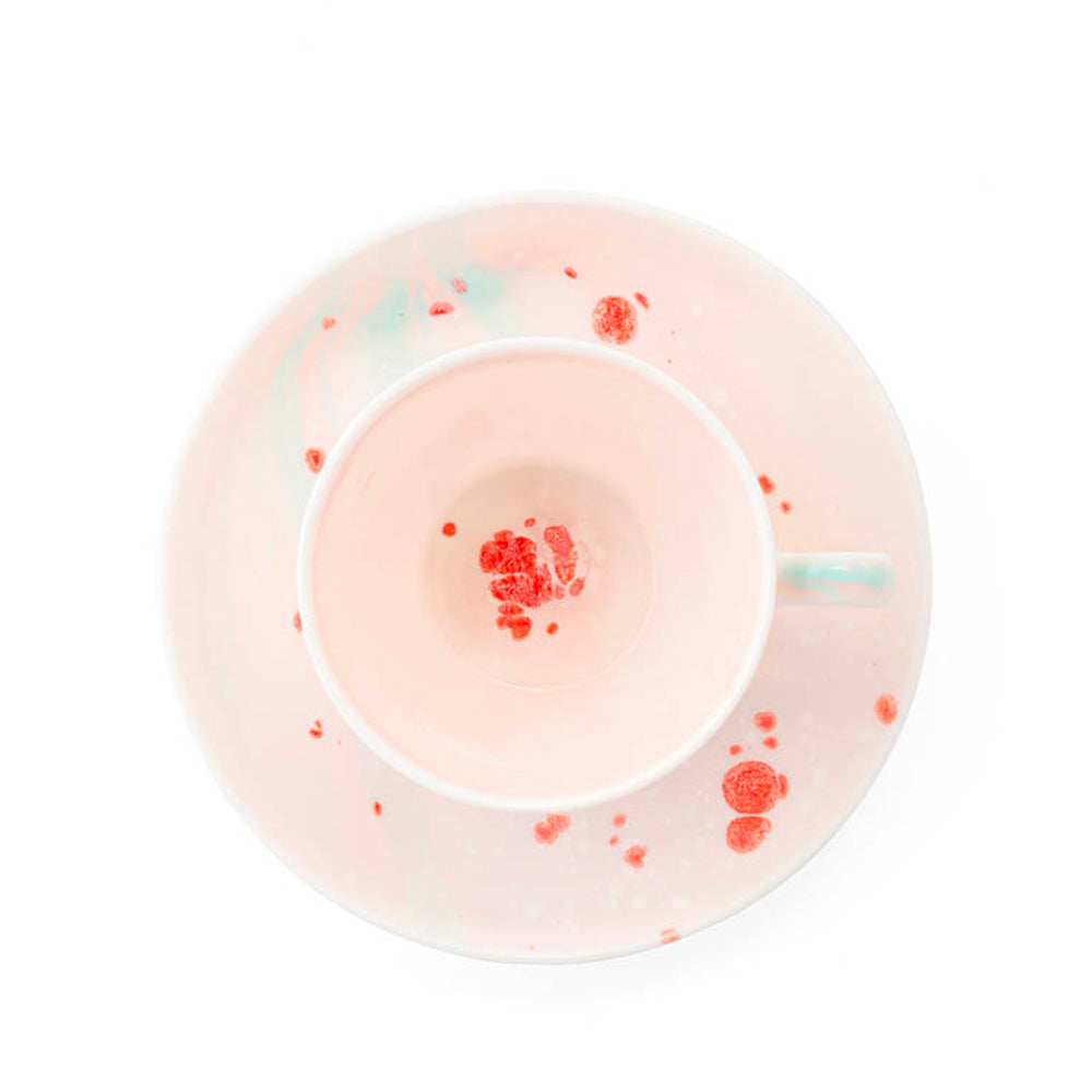 Marbled Teacup and Saucer