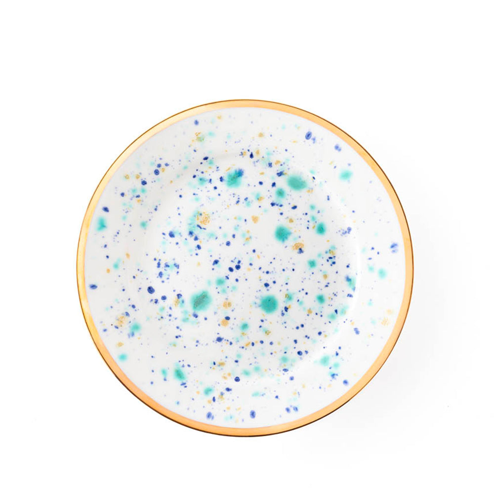 Gold-rimmed Splatter Plate
