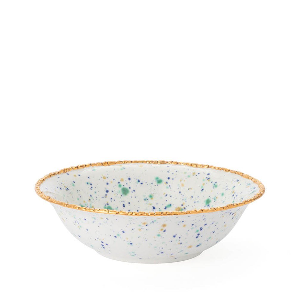Speckled Gold-Rimmed Bowl