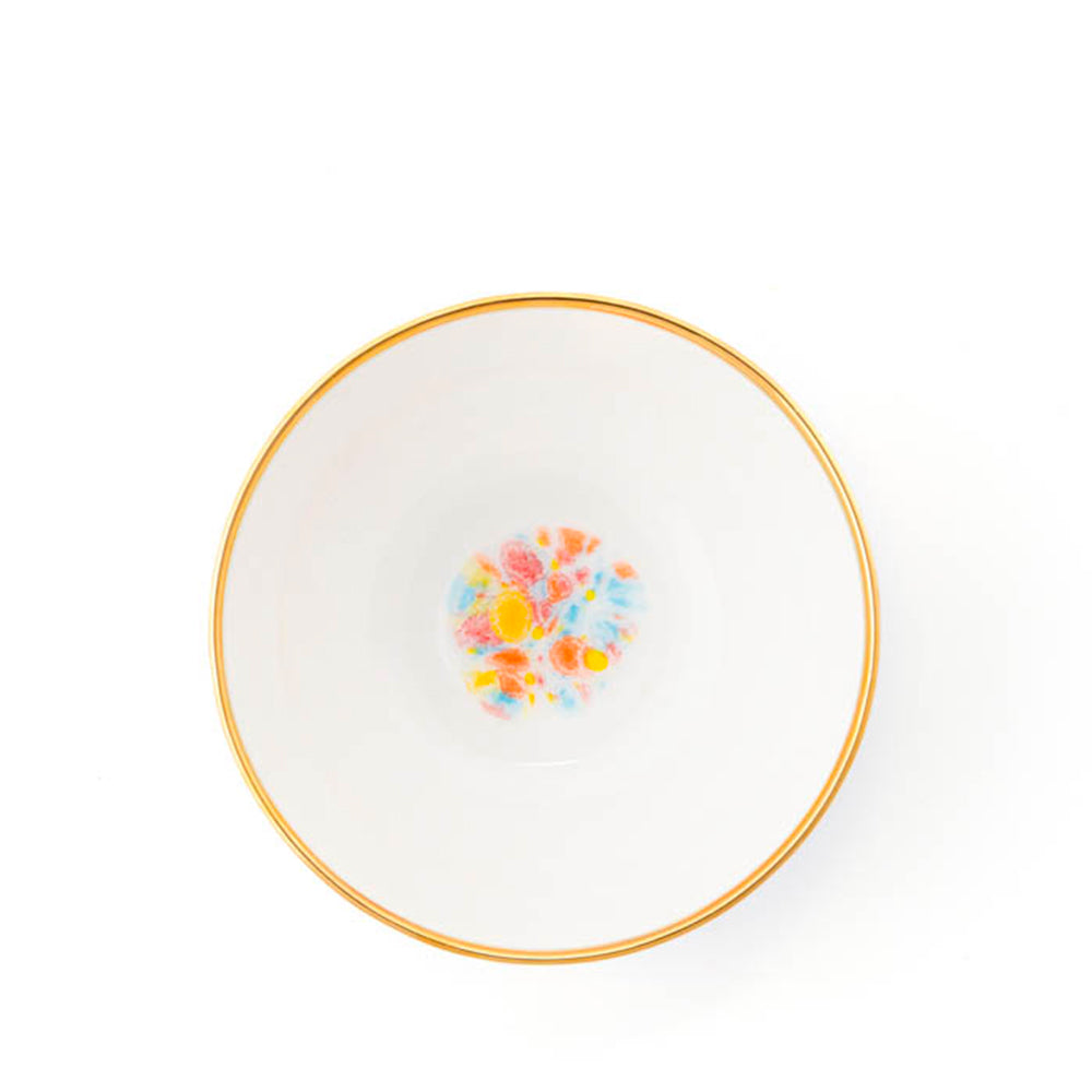 Splatter-decorated shallow bowl