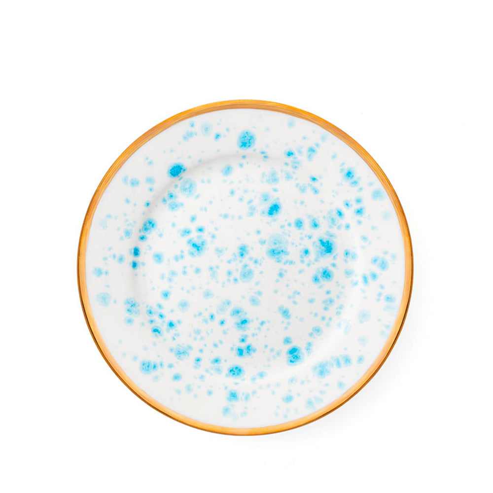 Blue - speckled round plate