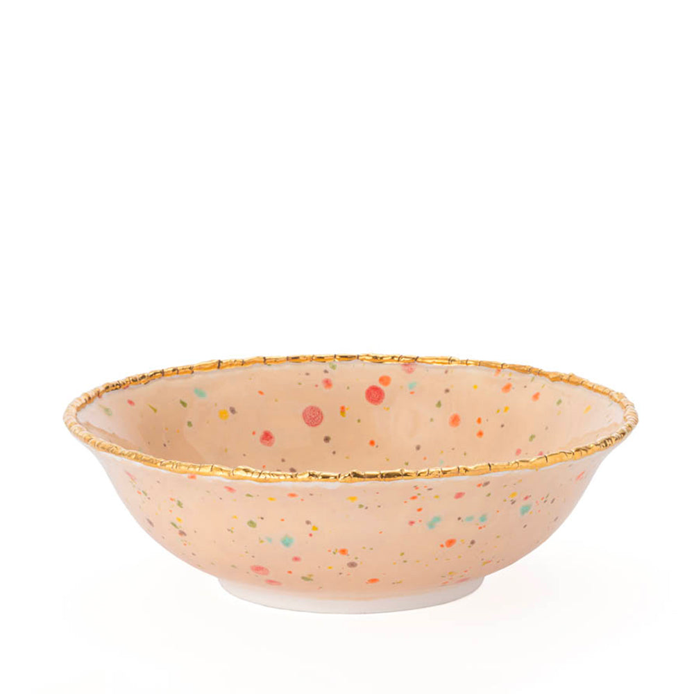 Flared Bowl with Gold Rim