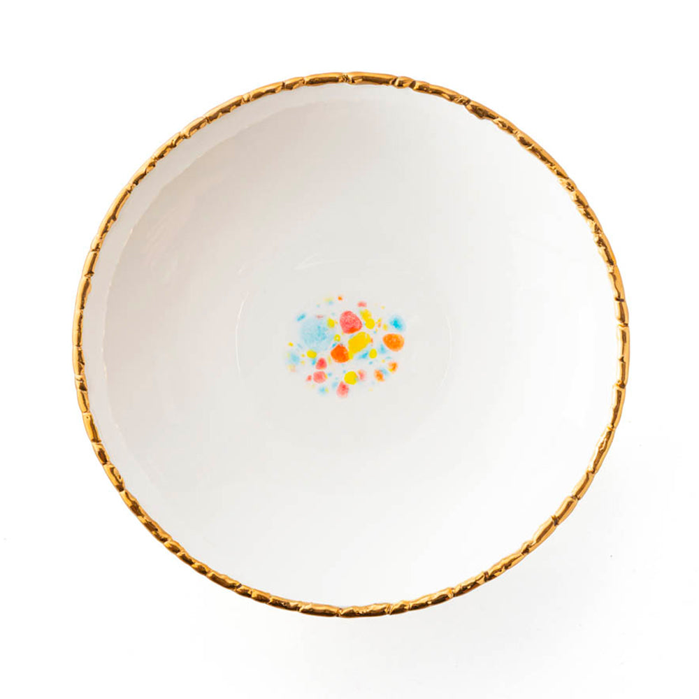 Gilded Rim Splatters Bowl