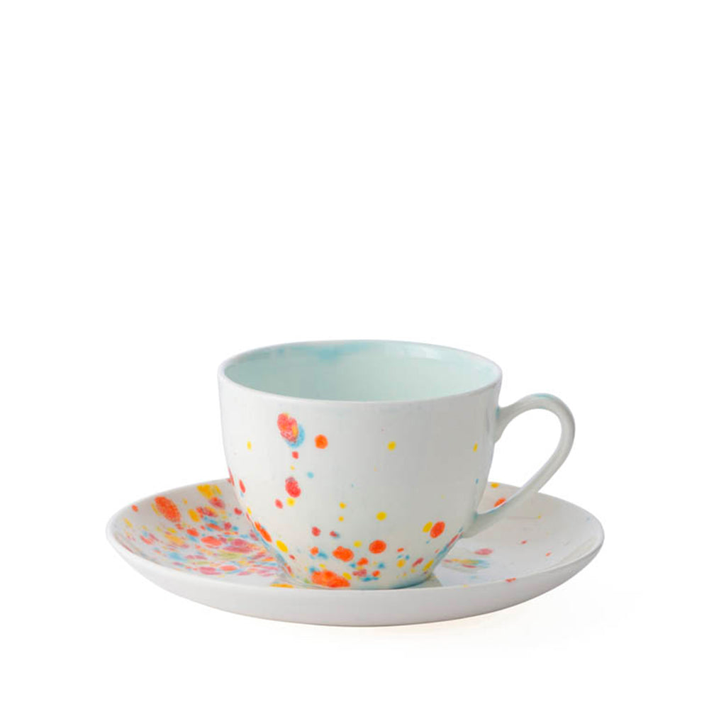 Splatter-patterned tea set