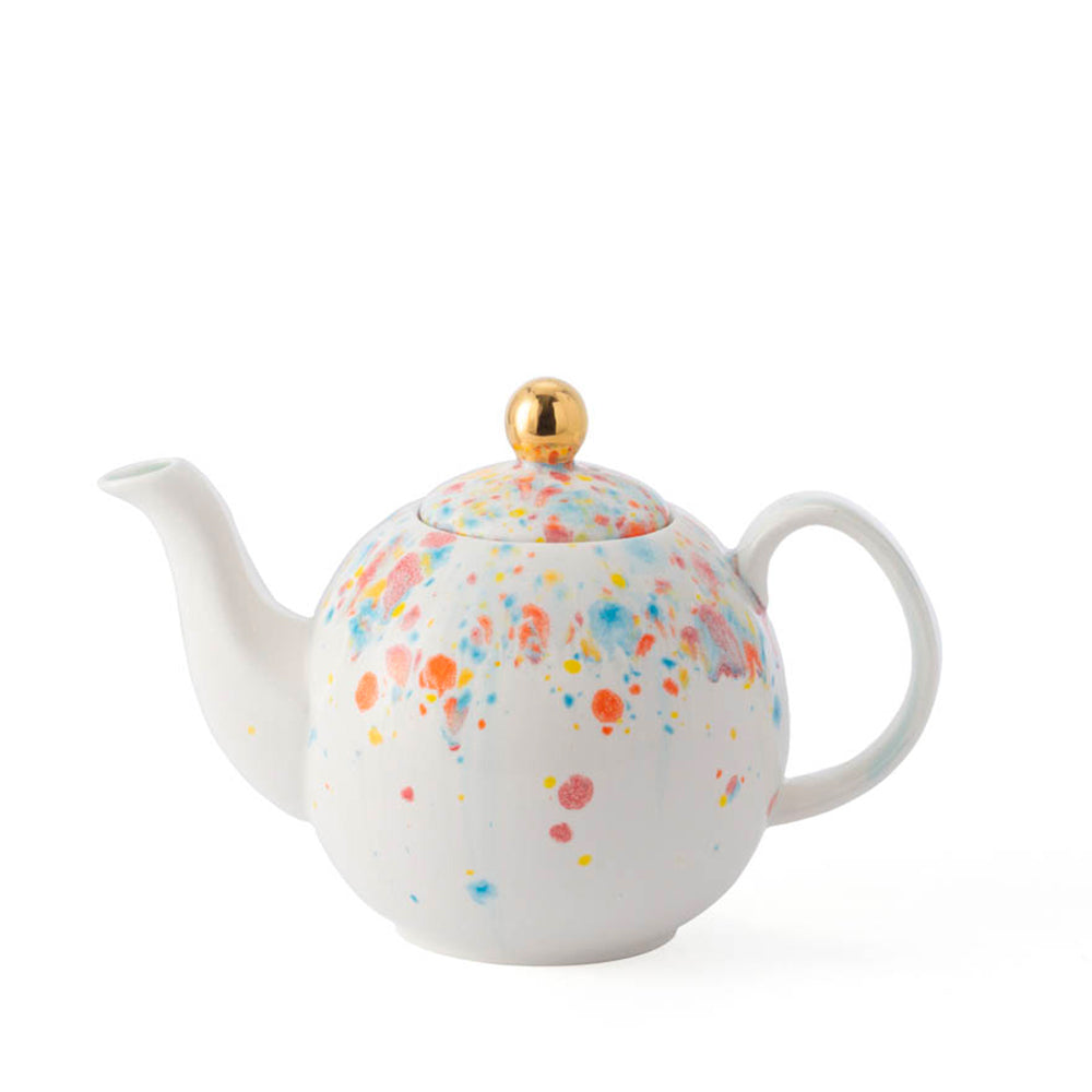 Loop-handle splatter teapot