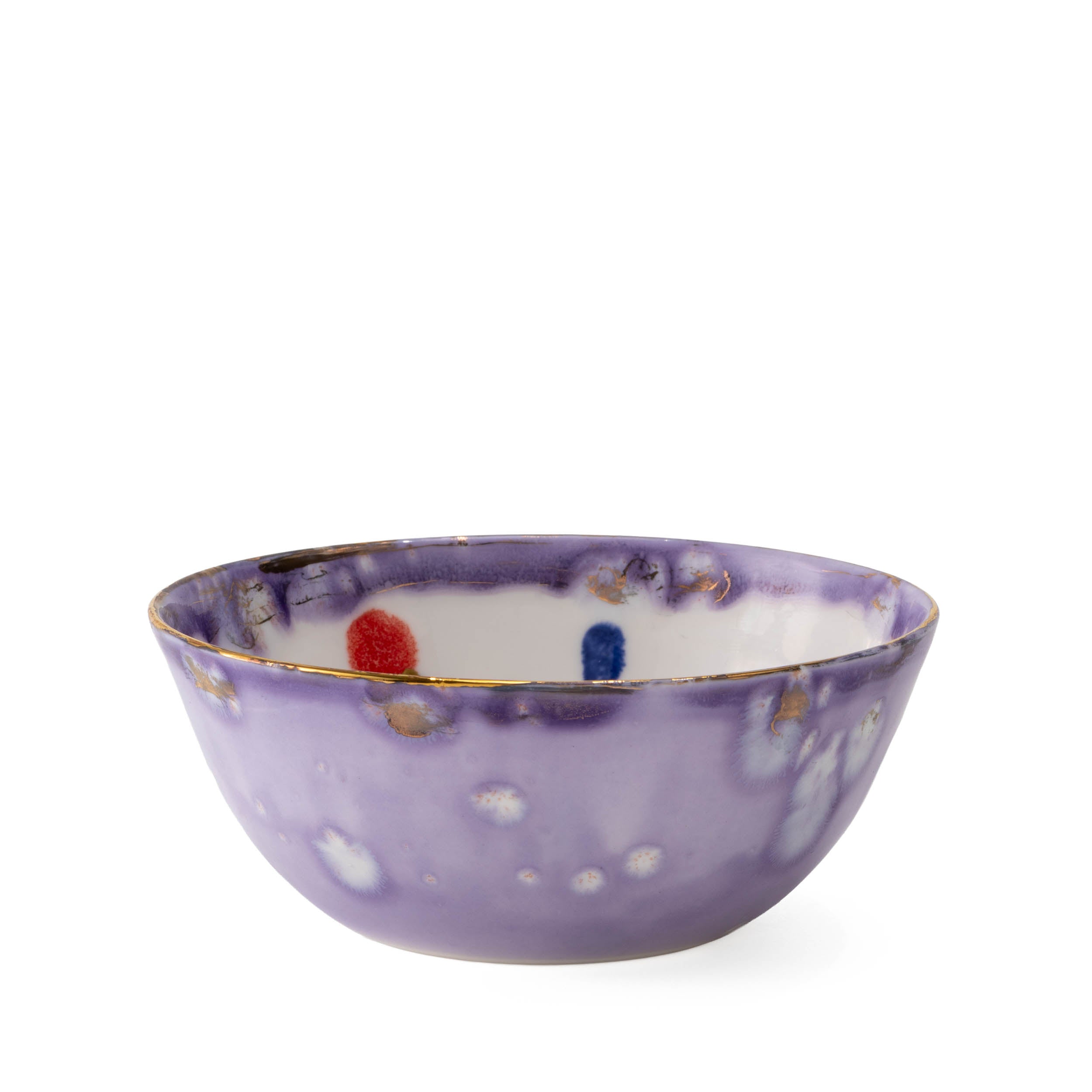Shallow bowl with colored dots