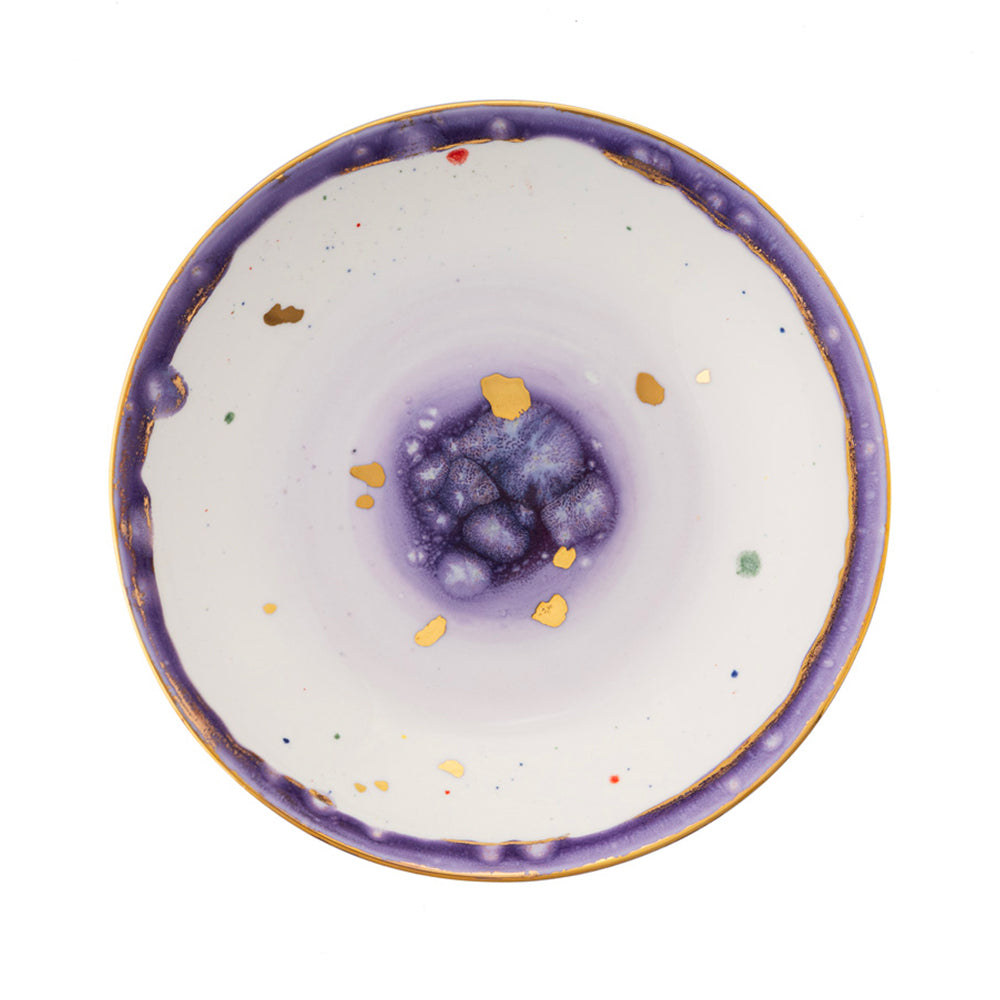 Gold - accented circular dish