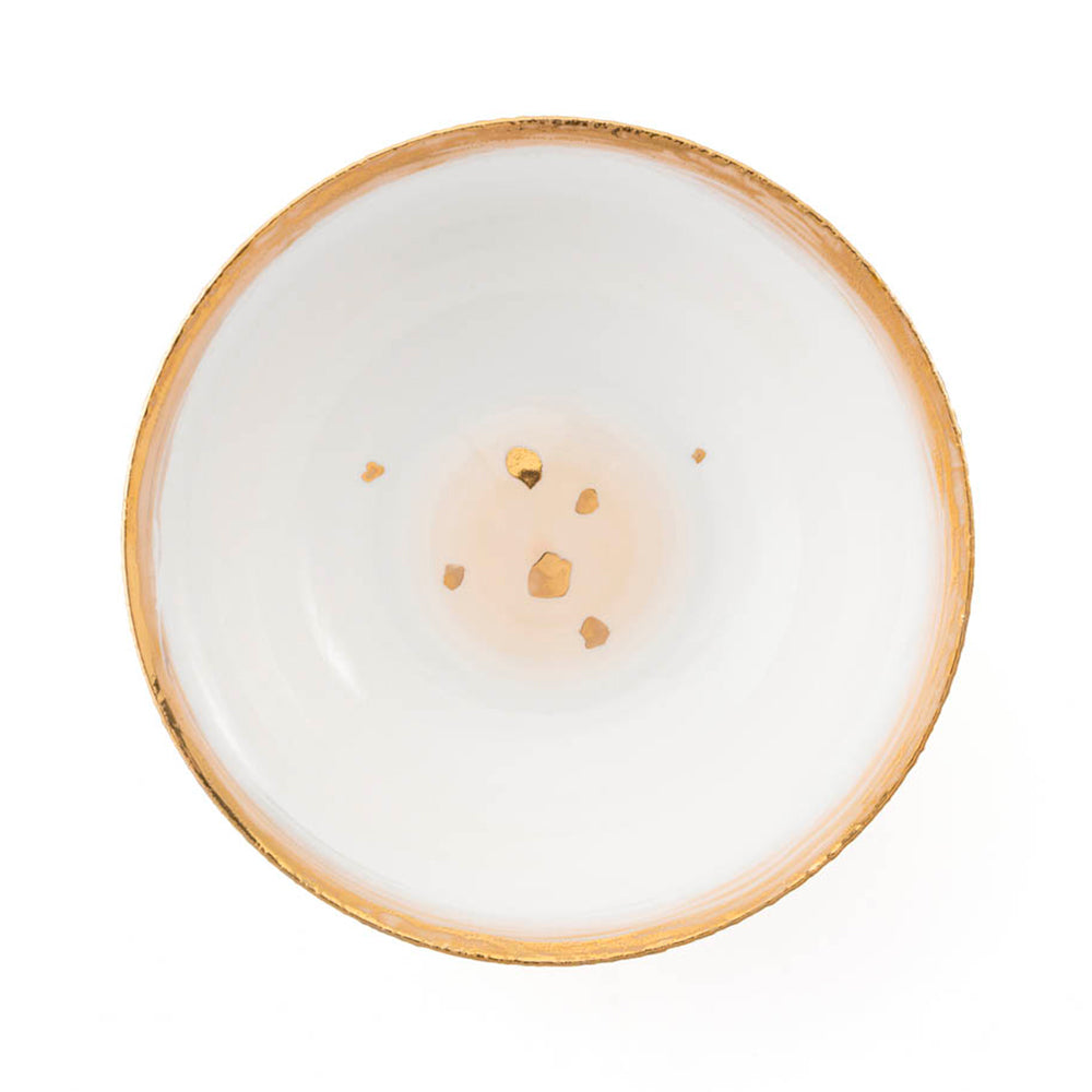 Gold - accented shallow bowl