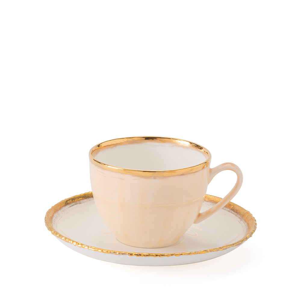 Handle Cup and Round Saucer Set