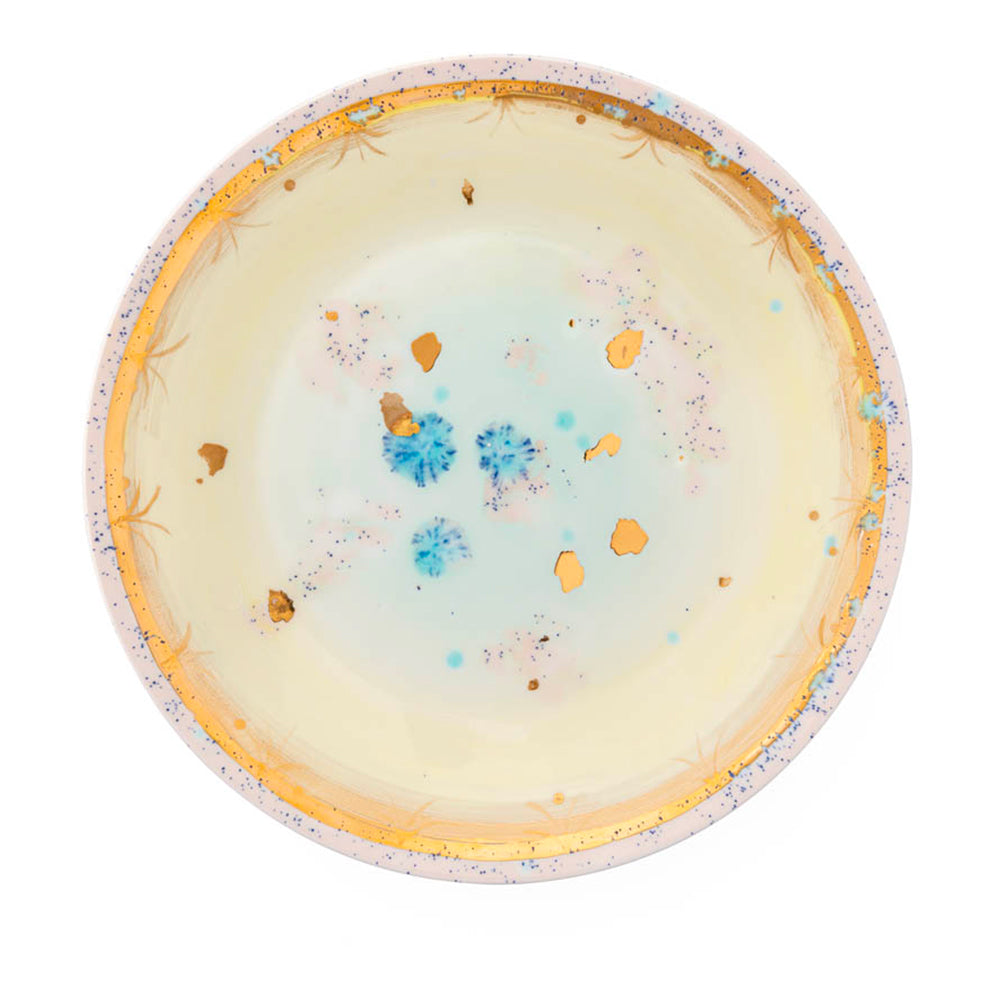 Blue Starburst Gold Leaf Plate
