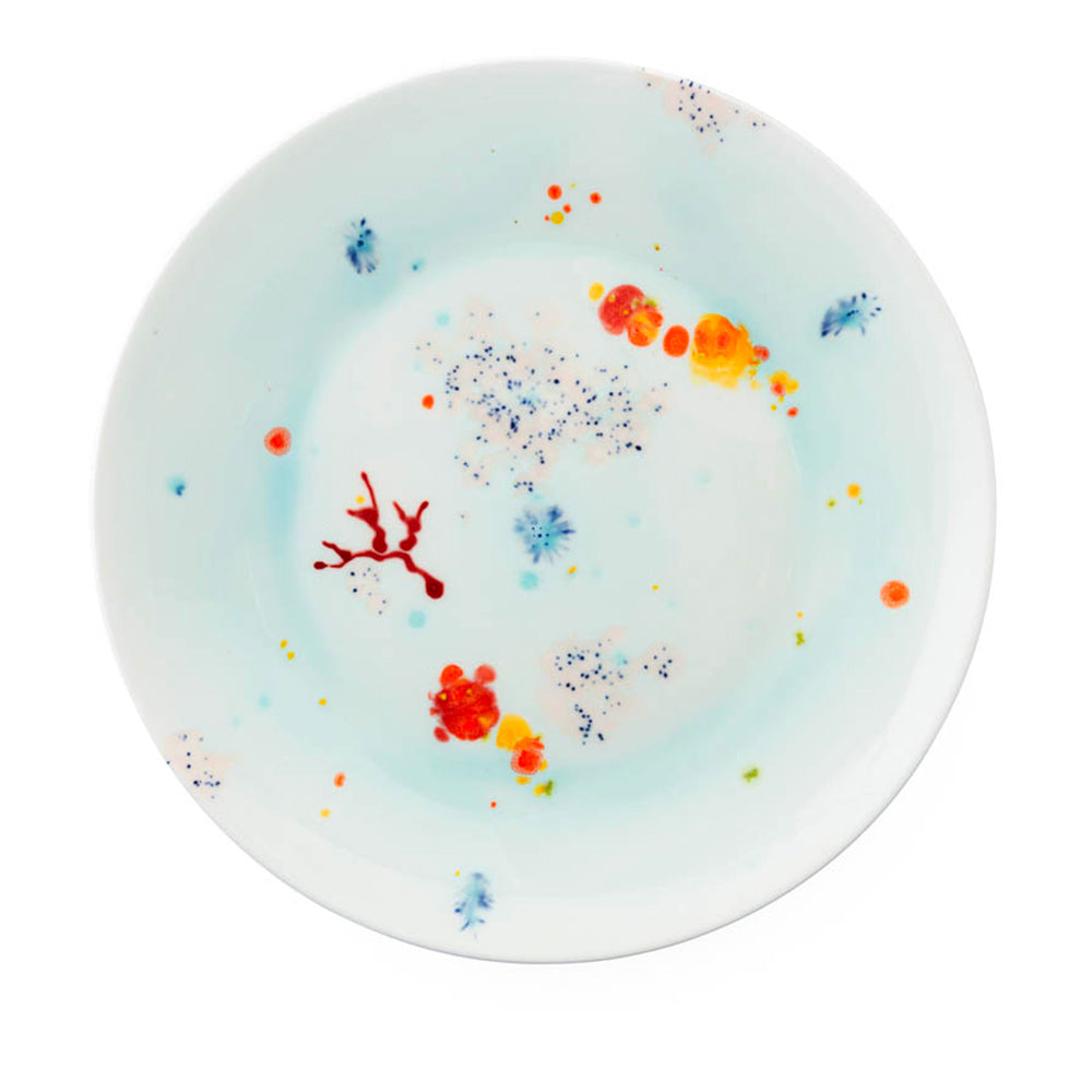 Artistic splatter circular plate
