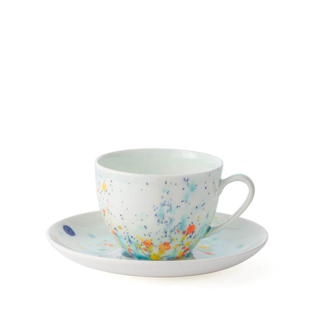 Splatter cup and saucer