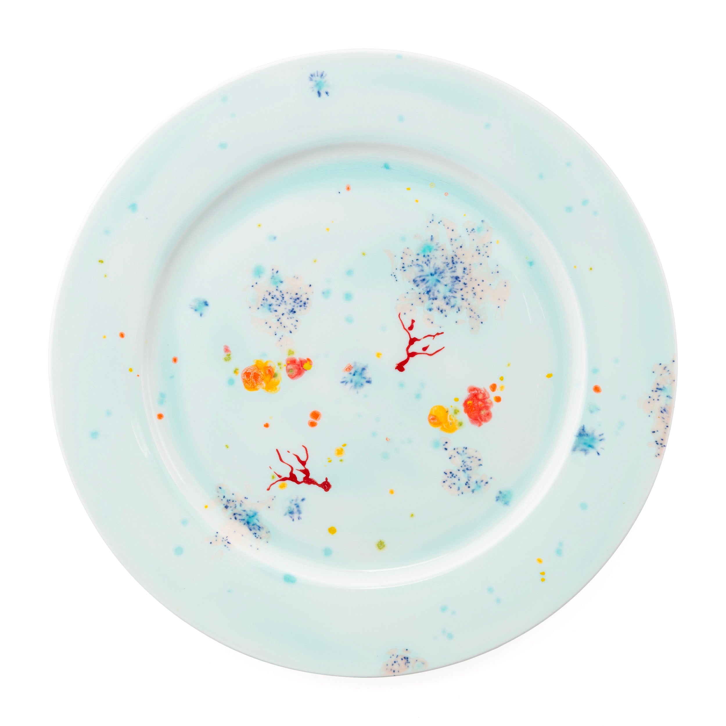 Artistic circular serving plate
