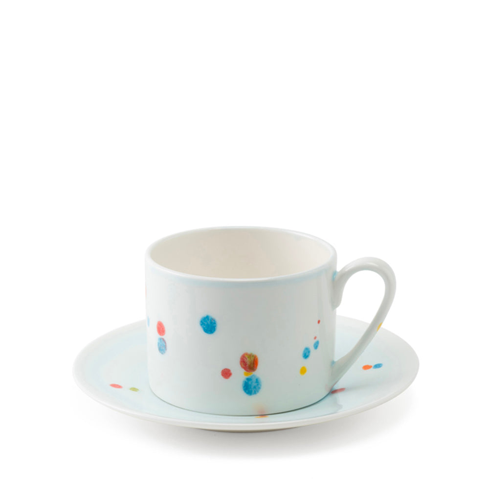 Polka dot cup and saucer