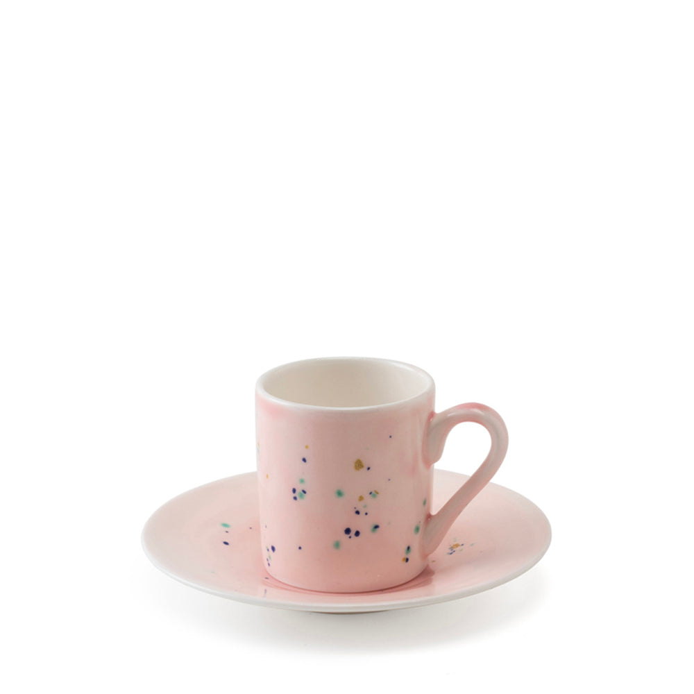 Speckled Cup and Saucer Set